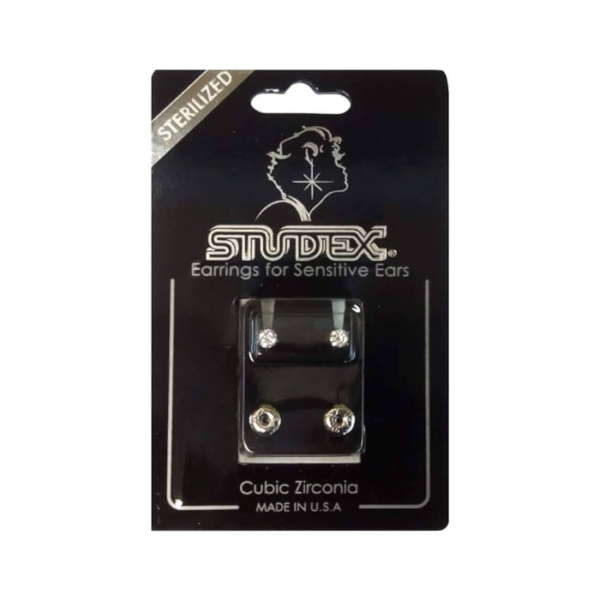 Studex Stainless Steel Maxi Tiffany Cubic Zirconia Card L100W