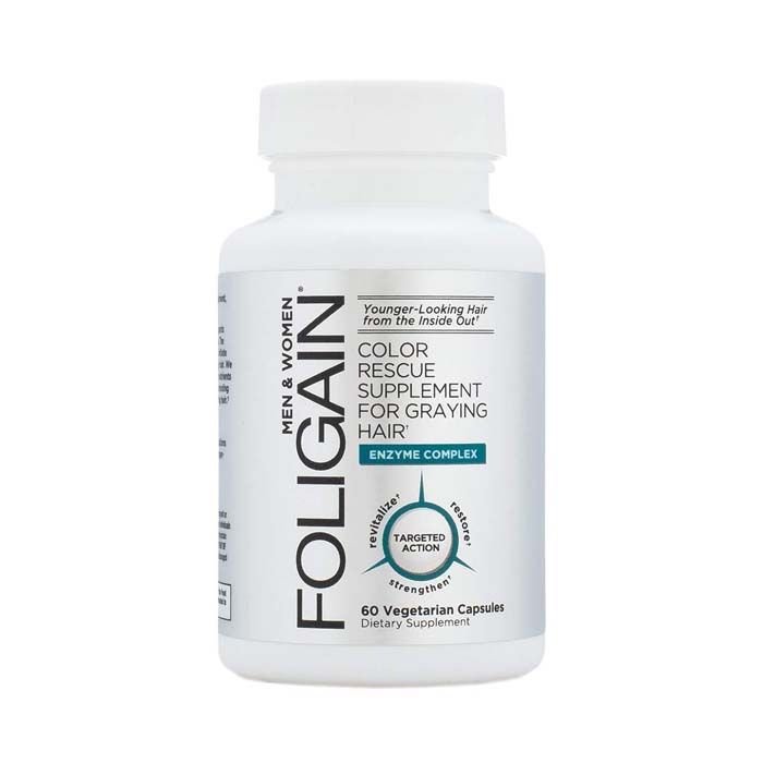 Foligain Color Rescue Supplement For Graying Hair Men & Women 60 Capsules