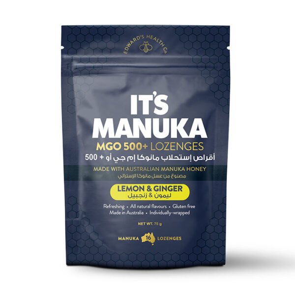 Its Manuka MGO 500 + Lozenges Lemon & Ginger 16's