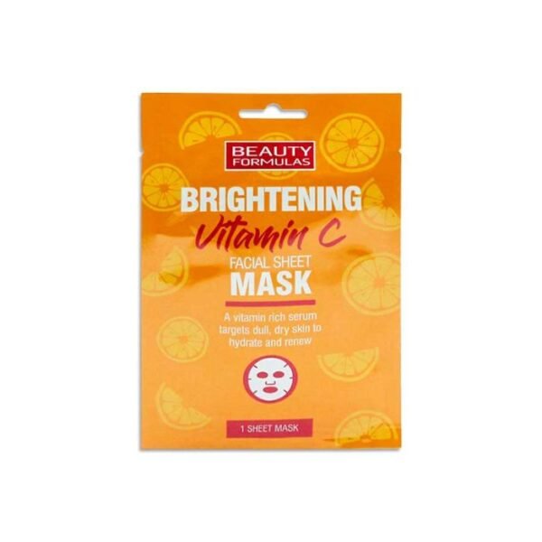 Beauty Formulas Brightening Vitamin C Facial Sheet Mask 1pk