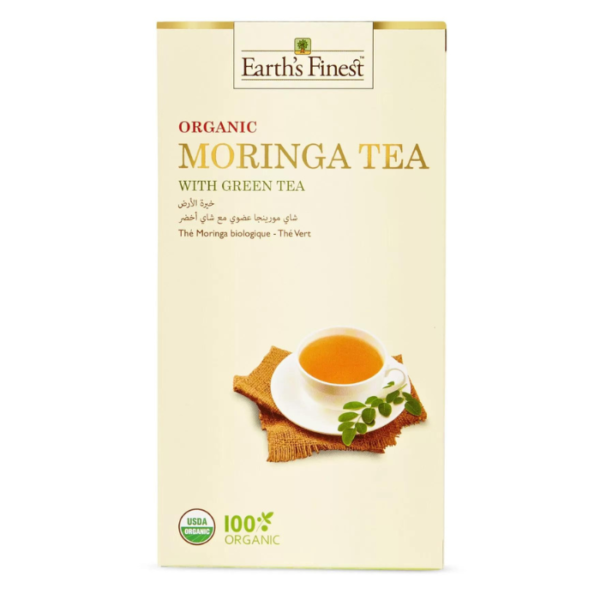 Earths Finest Organic Moringa Tea with Green Tea - 1.5g X 25