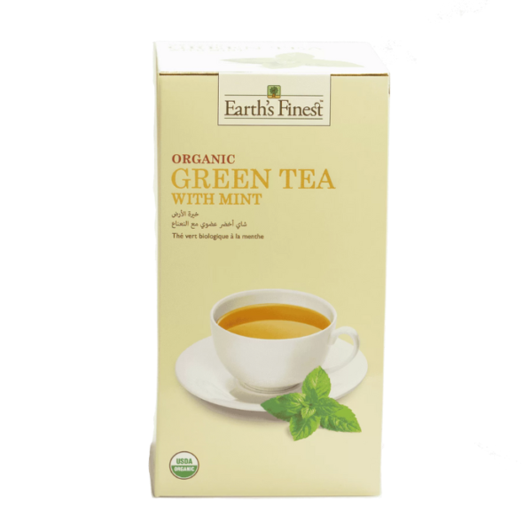 Earths Finest Organic Green Tea with Mint - 1.5g X 25