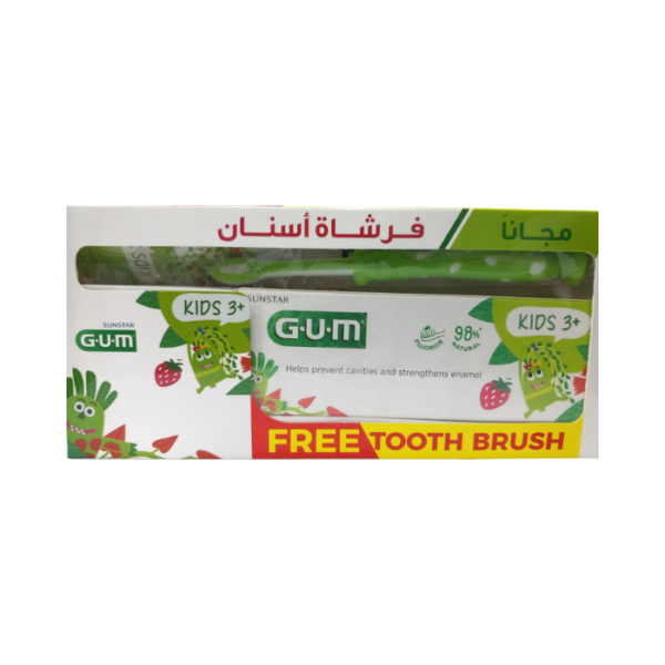 Gum Kids 3+ Toothpaste 50ml + Toothbrush Free Promo Pack
