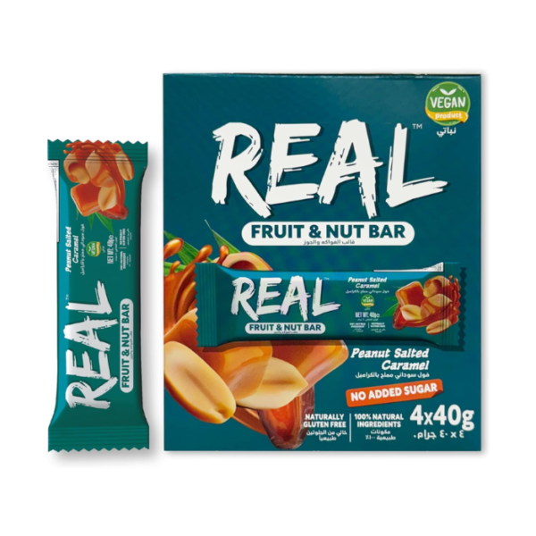 Real Fruit & Nut Bar Peanut Salted Caramel 4x40g Promo Pack