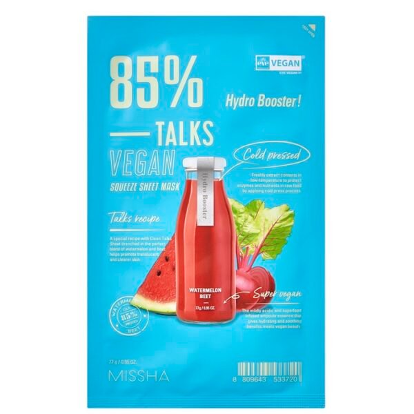 Missha Talks Vegan Squeeze Sheet Mask Hydro Booster 27g
