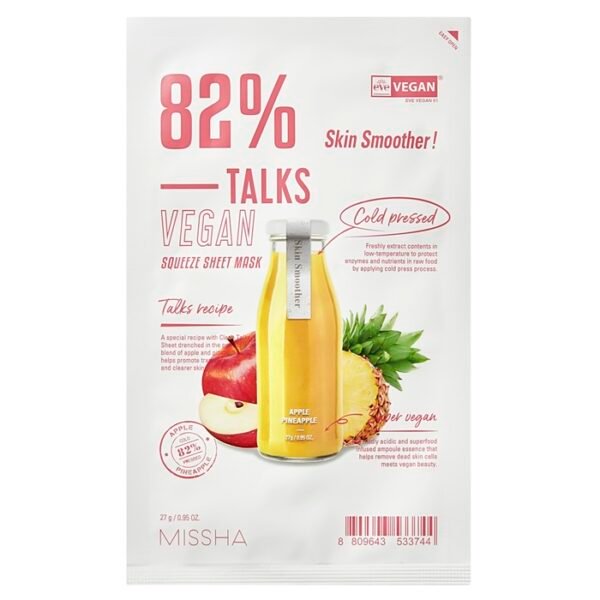 Missha Talks Vegan Squeeze Sheet Mask Skin Smoother 27g