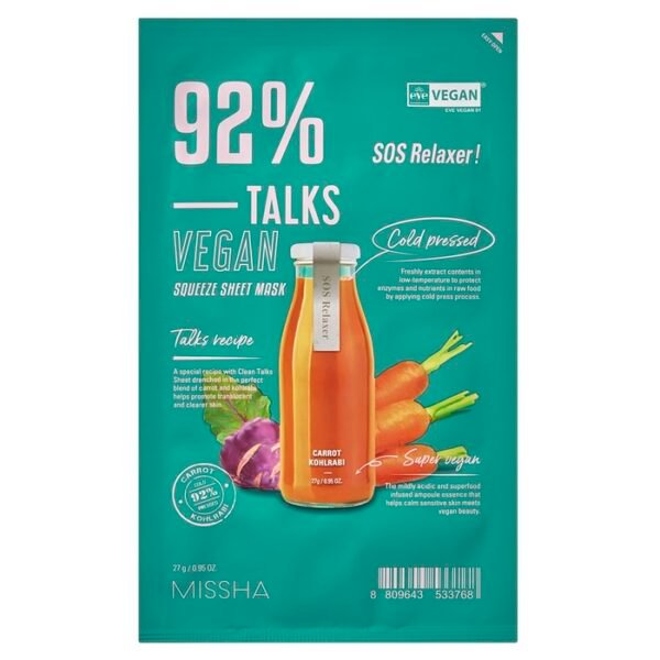 Missha Talks Vegan Squeeze Sheet Mask SOS Relaxer 27g