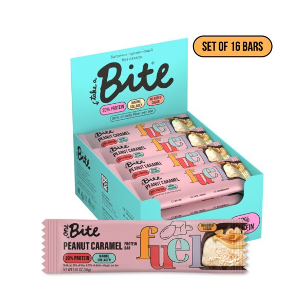 One Bite Protein & Collagen Bar Peanut and Caramel 50g 16s