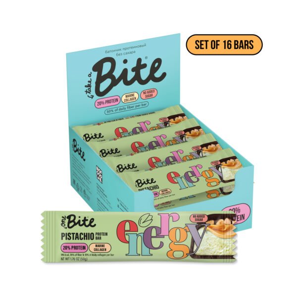 One Bite Protein & Collagen Bar Pistachio 50g 16s