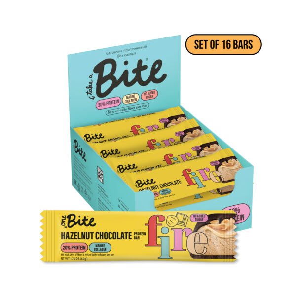 One Bite Protein & Collagen Bar Hazelnut and Chocolate 50g 16s