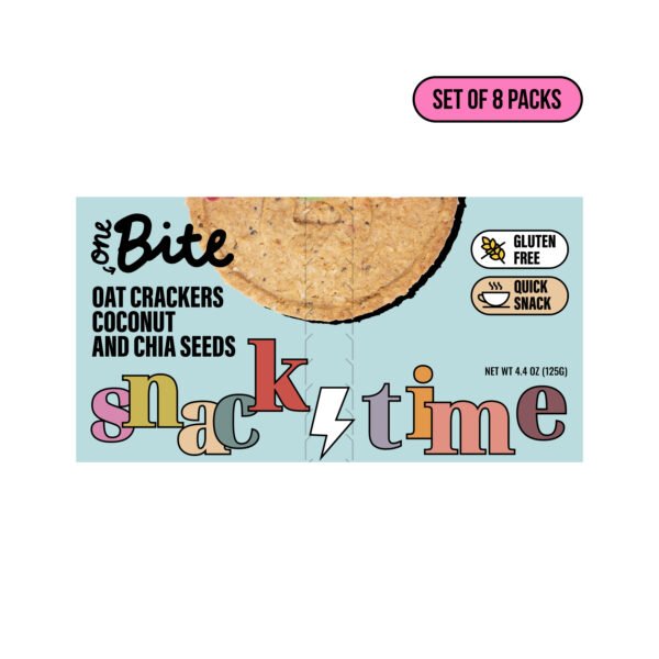 One Bite Gluten-Free Oat Cracker Coconut and Chia Seeds 125g