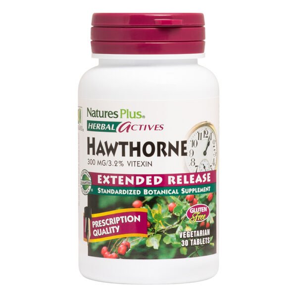 Natures Plus Herbal Actives Hawthorne 300 mg 3.2% Vitexin 30's